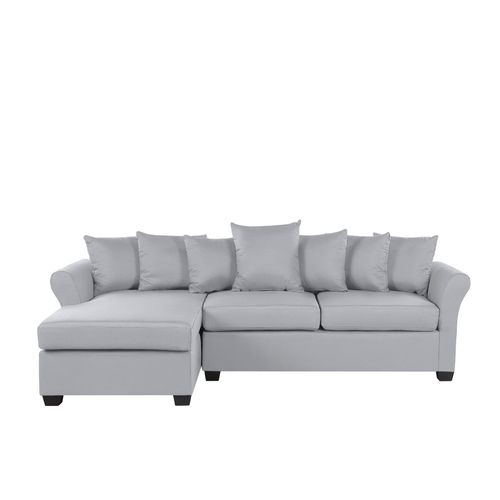 Canapé Angle Côté Droit En Tissu Gris Clair 3 Places Vikna