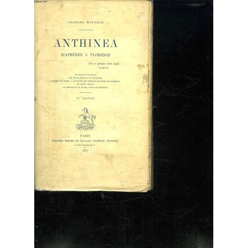 Anthinea. D Athenes A Florence.