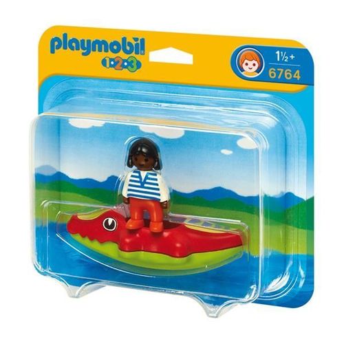 Playmobil 123 6764 - Fillette Et Bateau Crocodile