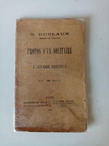 Propos D'un Solitaire / L'affaire Dreyfus