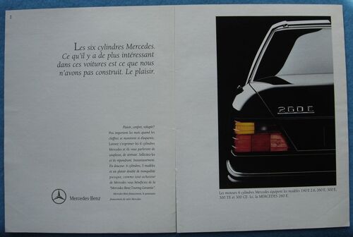 Publicité Papier - Voiture Mercedes 260 E De 1990