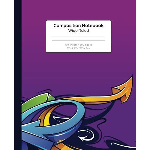 Abstract Art Composition Notebook: Wide Ruled Notebook For Teens Kids Students Boys Girls For Note Taking | Subject Book | Abstract Art Graffiti Style Cover Design