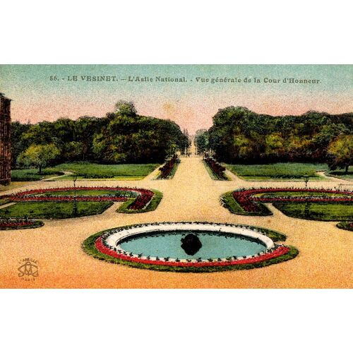 Carte Postale Ancienne, France, Yvelines ( 78 ), Le Vésinet, L'asile National, Vue Générale De La Cour D'honneur