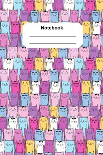 Notebook: Cat Notepad. Blank Ruled Notebook For School Kids Or Adults. Perfect As A Diary, Journal, For Work, Home Or University