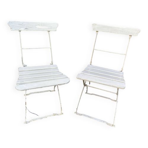 2 Chaises Troquet Pliantes Blanc