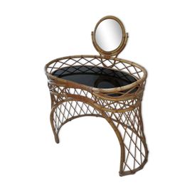 Coiffeuse En Rotin Vintage Anne 60 Bois