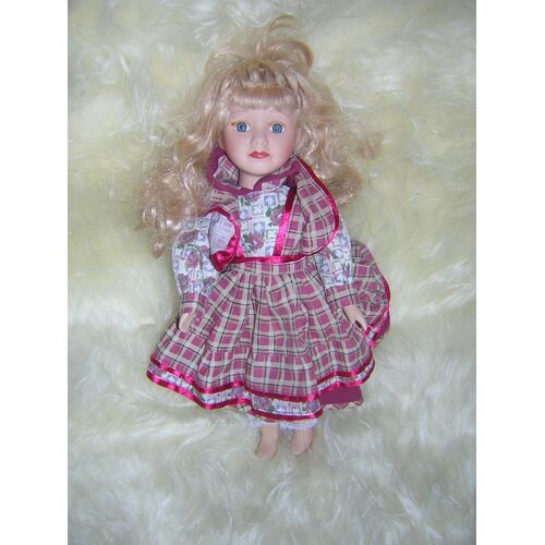 Poupée En Porcelaine 30 Cm N° Sur La Nuque 9342p.