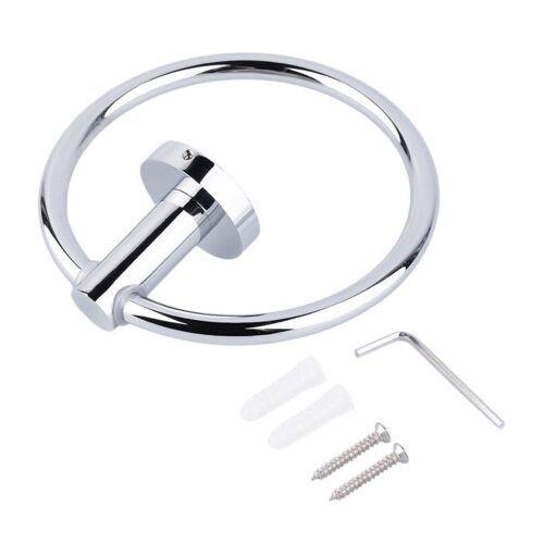 Porte-serviettes mural rond en acier inoxydable de haute qualité, porte-serviettes pratique suspendu, support de rangement pour salle de bain
