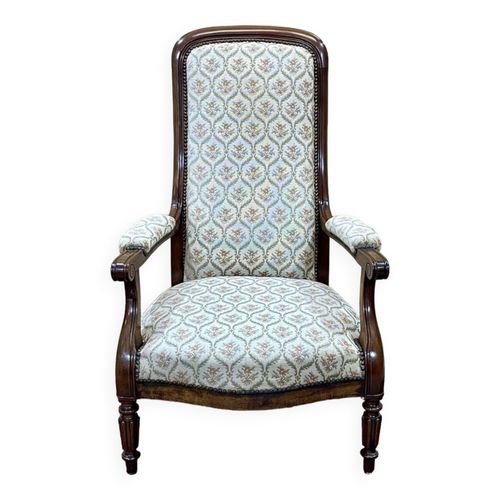 Fauteuil Voltaire Du Xixme En Noyer  L68cm P78cm H1m07 H Assise40cm Bois