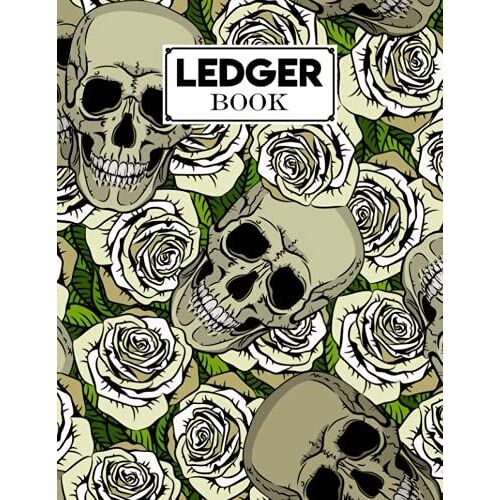 Ledger Book: Skull Ledger Book, Record Income And Expenses, 120 Pages, Size 8.5" X 11" By Hubert Freitag