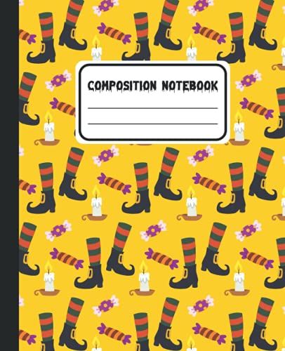 Halloween Witch Composition Notebook: Use Things To Remember, Things To Record , To-Do-List, Ideas: Halloween Witch Wide Ruled 7.5 X 9.25 In 100 Pages Composition Book Witch Pattern