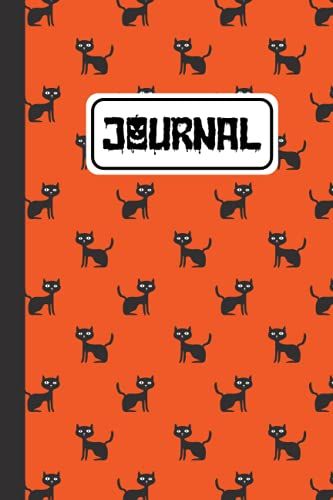 Halloween Cat Journal: Halloween Cat Notebook Journal Gifts For Man Women Kids: Halloween Cat 6 X 9 In 100 Pages Journal Paperback Cat Pattern