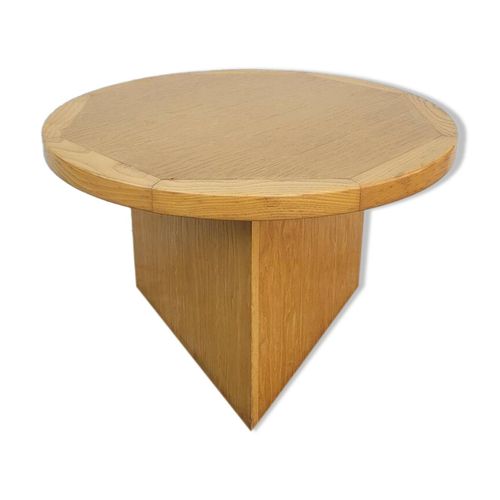 Table Basse Ronde Vintage Design Style Maison Regain 1970s Bois