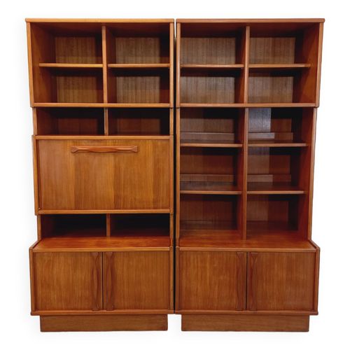 Bibliothque Double Scandinave Vintage En Teck Des Annes 60 Bois