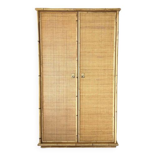 Armoire En Rotin De Dal Vera 1970 Beige