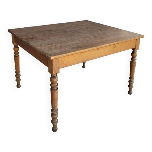 Table De Ferme Rustique Ancienne 1900 1m16 Bois