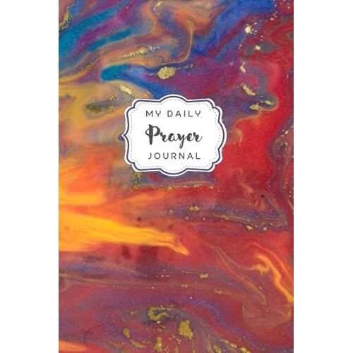 My Daily Prayer Journal 120 Pages 6" X 9" Soft Cover, Matte Finish: Watercolor Art Design Christian Notebook | Wind Theme (Red, Yellow & Gold)