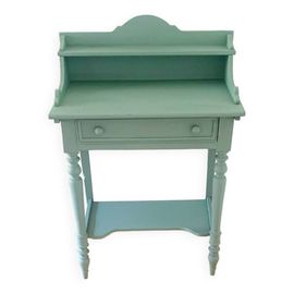 Coiffeuse Vintage En Bois Peint Vert