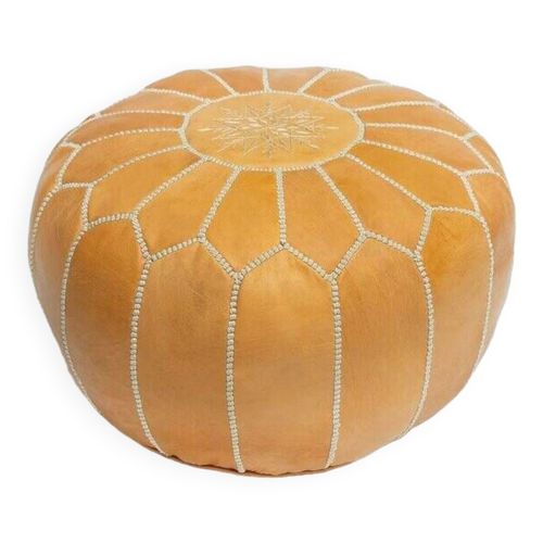 Pouf En Cuir Marocain Pouf Ottoman Marocain Pouf Marocain Jaune Vintage Jaune