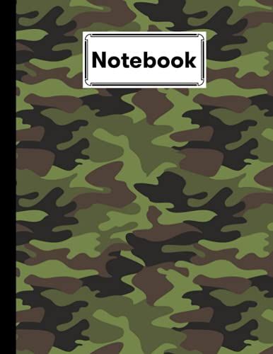 Notebook: Composition Notebook Camo Print- College Ruled 120 Pages - Large 8.5" X 11" By Pauline Wunderlich