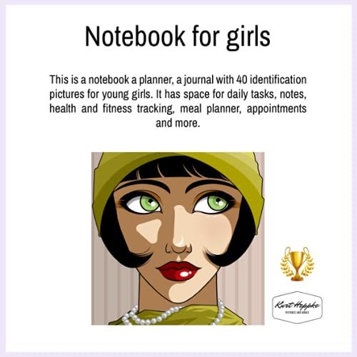 Notebook For Girls: This Is A Notebook A Planner, A Journal With 40 Identification Pictures For Young Girls. It Has Space For Daily Tasks, Notes, ... Appointments And More. (N O T E S - Notizen)