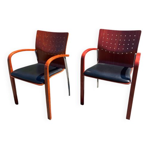 Lot De Deux Fauteuils Design Bois Mtal Sky Bois