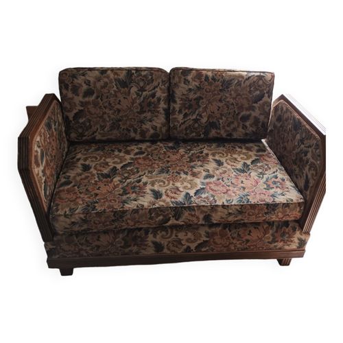 Canape Art Deco Vintage Marron