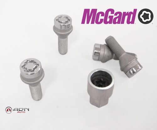 Lot De 4 Vis - 12x125 - L30.5 - H19 - Conique - Chrome - Antivol De Roues