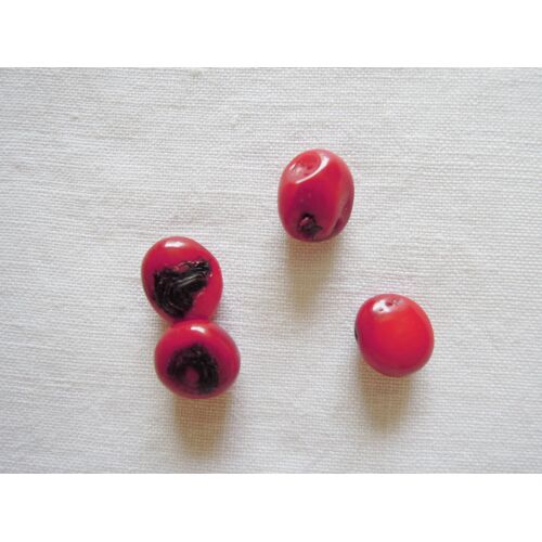 5 Perles En Corallite Rouge Taille Irrégulier 8x5mm