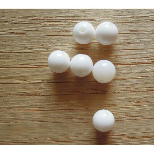 10 Perles En Pierre Naturelle Blanche 6mm