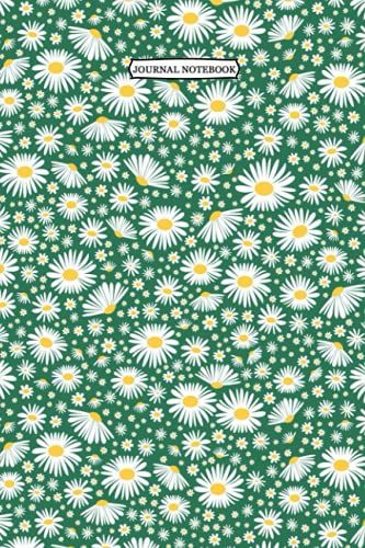 Journal Notebook: Wild Chamomile Seamless Floral Ruled Lined Journal, Gratitude Journal For Women: Notebook|Journal| Diary/ Lined - Size 6x9 Inches 120 Pages