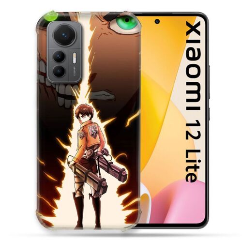 Coque Renforcée En Verre Trempé Pour Xiaomi 12 Lite Manga Attaque Titans Eren Eclair