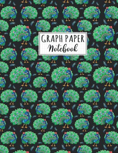 Peacock Graph Paper: Peacock Graph Paper Notebook To Write Notes, 4x4 Quad Rule - 8.5" X 11" Inches - 100 Pages