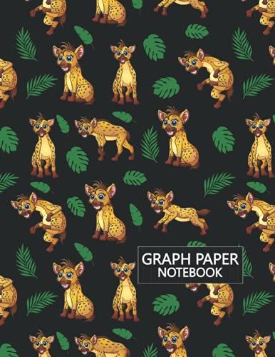 Hyena Graph Paper: Math Graph Paper Notebook For Men, Women, Girls, School, Teachers, Homeschool, Homework, 4x4 Quad Rule - 8.5" X 11" Inches