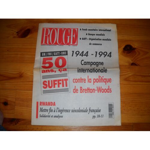 Rouge Hebdomadaire De La Ligue Communiste Révolutionnaire N° 1598 Année 1994