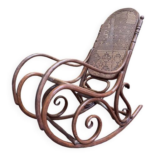 Rockingchair Thonet En Bois Courb Et Cannage Bois