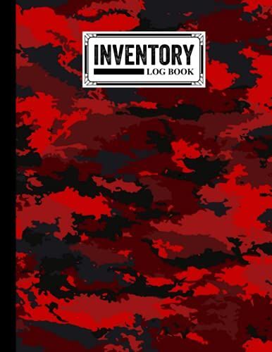 Inventory Log Book: Camouflage Red Cover Inventory List Notebook, Large Inventory Log Book - 120 Pages, Size 8.5" X 11" For Business And Home By Simone Bach