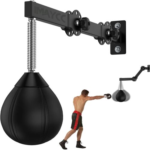 Punching Ball De Vitesse, Sac De Frappe Mural Réglable En Hauteur Et Pliable, Sac De Frappe Suspendu Pour Enfants, Adolescents Et Adultes, Pour L'entraînement De Gym À Domicile, L'entraînement