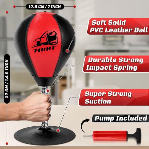 Sac De Frappe De Bureau, Sac De Boxe À Ventouse Super Résistant, Punching Ball Bureau, Anti-Stress Avec Ventouse Pour Table Et Comptoirs De Bureau, Cadeau Amusant Pour Amis Ou Collègues
