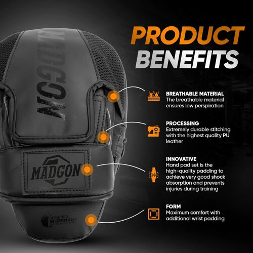 Pao Boxe Avec Rembourrage De Haute Qualité Pour Une Absorption Optimale Des Chocs ¿ Patte D'ours Boxe Durable Pour Les Arts-Martiaux, Le Kickboxing Et La Boxe- 1 Paire - Sac Inclus