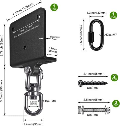 Support De Sac De Frappe, Fixation Poutre Pour Sac De Boxe Suspension Crochet Lourd Pour Accélérer L'exercice Entraînement Muay Thai Balançoire Hamac, 1000lbs