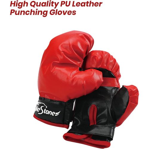 Sac De Frappe Gonflable Pour Enfant De 47"" Avec Gants De Boxe, Sac De Frappe Libre, Excellent Cadeau Pour Les Enfants, Les Garçons Et Les Filles