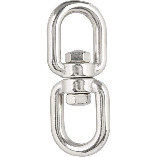 Anneau Pivotant En Acier Inoxydable Aisi 316 V4a (?il/?il) M12 | Bl 4600 Kg, 12 Mm | Fixation De Fauteuils Suspendus, Sac De Frappe, Balançoire | Crochet À ?il Pivotant À Double Extrémité