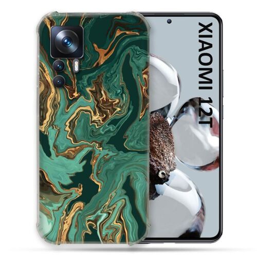 Coque Renforcée Pour Xiaomi 12t Texture Marbre Vert