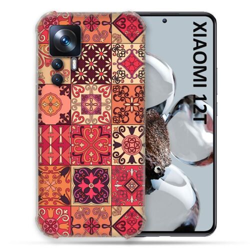Coque Renforcée Pour Xiaomi 12T Texture Carreau Ciment Rouge