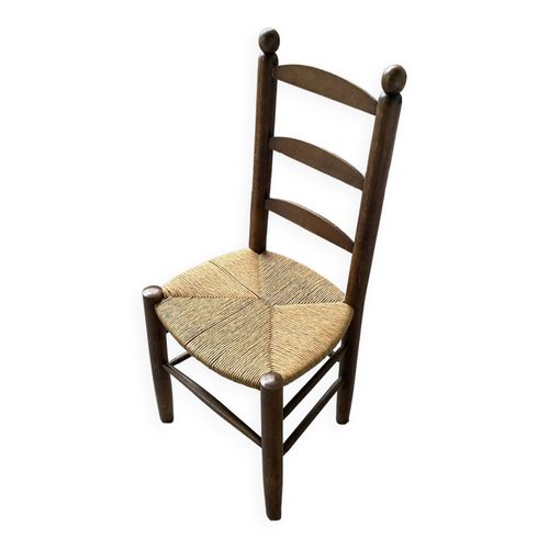 Chaise Rustique Paille Chne Bois