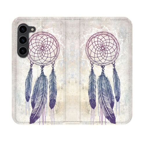 Housse Cuir Portefeuille Pour Samsung Galaxy S23 Zen Attrape Reve Blanc