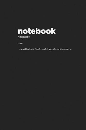 Notebook: Dark Grey Minimal Notebook - 6 X 9 - Medium Ruled 110 Page