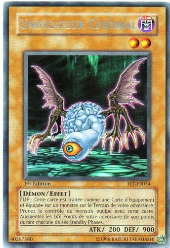 Carte Yu-Gi-Oh! "Unificateur Cérébral" Rare Fet-Fr034