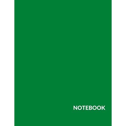 Notebook: Unlined Blank Page Notebook Journal : Large (8.5 X 11 Inches) 120 Pages - Dark Green Colour Tone Cover.